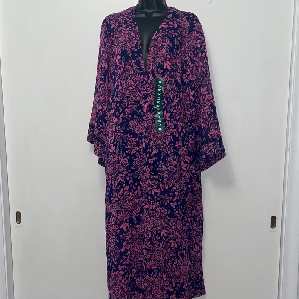 Jessica Simpson Navy and Pink Floral Kimono